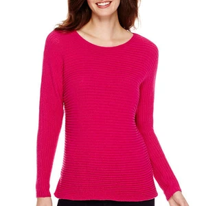 a.n.a Long-Sleeve Textured Sweater Size S, M, XL Msrp $40 New Brilliant Fuchsia - Picture 1 of 1