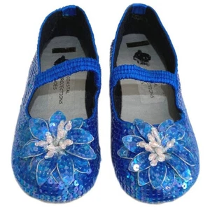 NEU Größe 0 6 7 1 Coastal Projections glitzernde blaue Pailletten Schuhe Kleinkind/Mädchen - Bild 1 von 4
