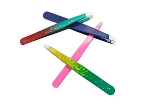 Stainless Steel Tweezer Hair Removal Professional Eyebrows Tweezers Slanted Tip - Picture 1 of 9