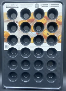 Muffin Cupcake Bakers Pan Tin Nonstick 24-Cup Kitchen Oven Quality Carbon Steel - Picture 1 of 9