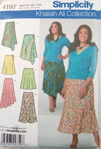 Simplicity 4197 Khaliah Ali Fashion Sew Pattern UNCUT Skirt Asymmetric FF 18-24 - Picture 1 of 8