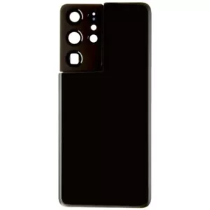 Tylne szkło z obiektywem aparatu do Samsung Galaxy S21 Ultra czarne część rynku wtórnego - Zdjęcie 1 z 2
