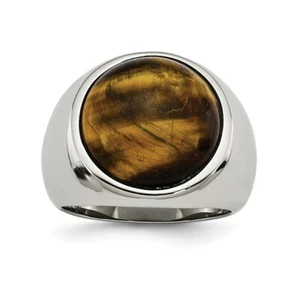 Stainless Steel Tiger's Eye Ring - Picture 1 of 9