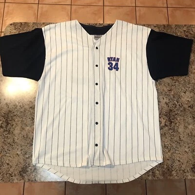Vintage Nolan Ryan Baseball Jersey Pinstripes Mens XL Badger Made in USA HOF - Image 1 of 4