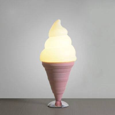Ice Cream Cones Table Lamp Creative Cafe Dessert Shop Desk Light Bedroom Fixture - Image 1 of 4
