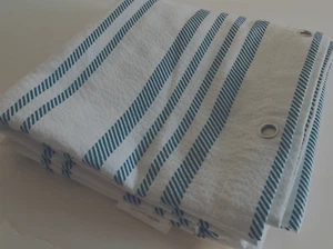 Willow Road Shower Curtain Blue Stripes on White 70"x 72" Reinforced Rod Holes - Picture 1 of 4