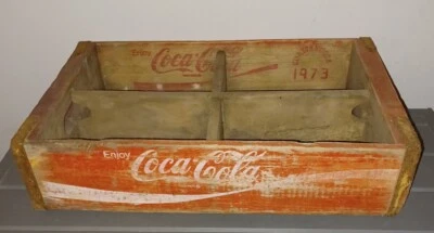 Ящик деревянный ящик для бутылок Coca Cola 1973 г. винтажный Chattanooga - Изображение 1 из 4