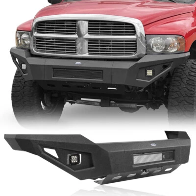 Parachoques delantero de acero texturizado con luces LED Fit Dodge Ram 2500/3500 2003 2004 2005 Foto 1 de 4