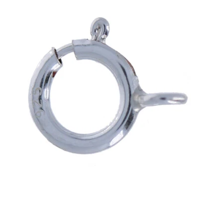 10 pieces- Sterling Silver, 6mm Spring Ring with Closed Eyelet, 10 pieces  - Image 1 of 2