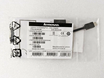 Lenovo Mini DisplayPort/VGA Adapter - 0A36536 (NEU, OVP)  - Bild 1 von 2
