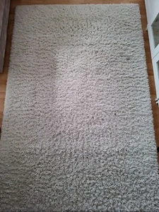 IKEA VOLLERSLEV Teppich Langflor Weiß Größe 133x195 cm Gebraucht Wohnung Warm - Bild 1 von 4