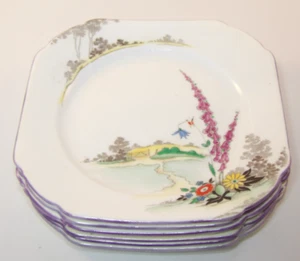 6 Shelley Foxglove 18626 Pattern 6 3/8" Side Tea Sandwich Plates c1935 VGC - Picture 1 of 10