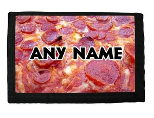 PERSONALISED PIZZA PRINT BOYS RIP WALLET BIRTHDAY CHRISTMAS GIFT - Picture 1 of 3