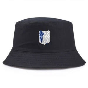 Men Women Bucket Hat Anime Attack On Titan Wings Beanie Camping Cap Sun Hats Cos - Picture 1 of 6