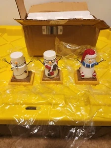 Candle Impressions Set of 3 Happy Smores Snowmen(Light Up) - Picture 1 of 5