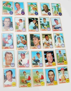 Lot of 25 1968 Topps Baseball Trading Cards Floyd Robinson Roof Tommie Aaron+++ - Picture 1 of 5