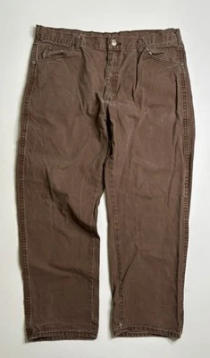 Vintage Dickies Brown Relaxed Fit Carpenter Work Pants ED218STB Mens 38x30 - Image 1 of 4