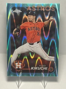 2024 Topps Chrome Update #USC103 Yusei Kikuchi Aqua Ray Wave 043/199 - Picture 1 of 11