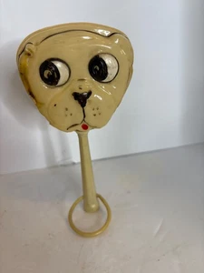 20er -30er Jahre Vintage Zelluloid Hund Baby Spielzeug Rassel - Bild 1 von 7