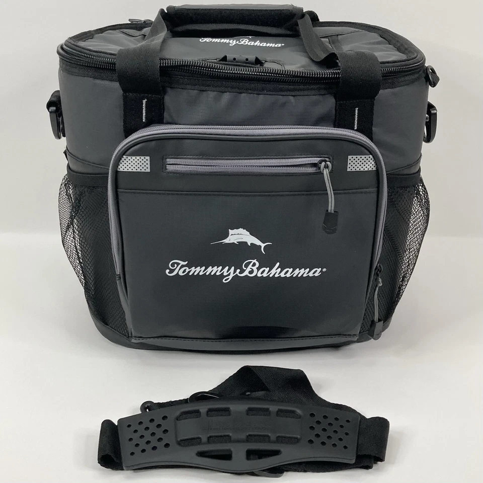 Bolso de Mano Tommy Bahama Deep Freeze Cooler Negro 14x12x6 Tamaño Mediano EZ Access Foto 1 de 4