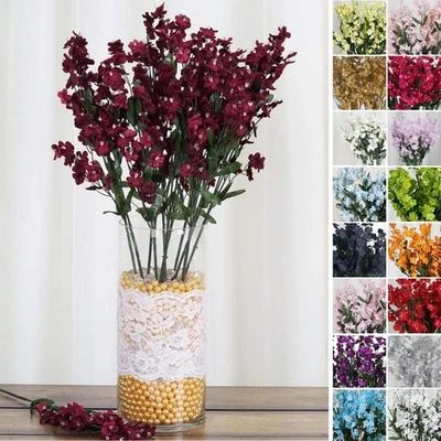 12 arbustos BABY RESPIRATH FLORES DE RELLENO DE SEDA para arreglos de centros de mesa de boda Foto 1 de 2