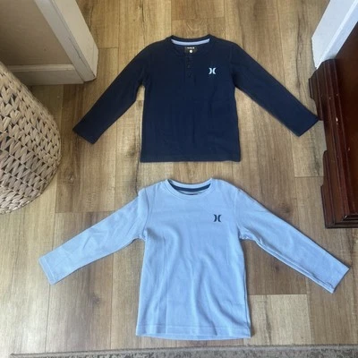 Hurley Boys Blue Henley Long Sleeve Shirt Size 4/5 Lot Of 2 Tshirt - Image 1 of 4