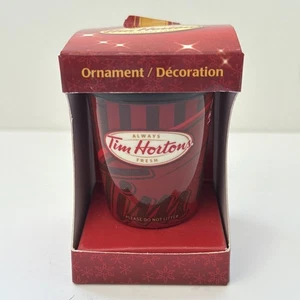 Tim Hortons 2009 Classic Brown Cup Christmas Tree Ornament Limited Edition Open - Foto 1 di 6