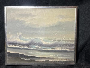Vintage Original Ölgemälde Strand Meer Landschaft Ozean Küstenlandschaft J. Thompson - Bild 1 von 16