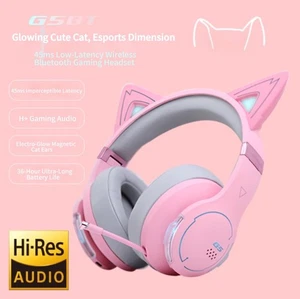 EDIFIER HECATE G5BT Gaming Headset Cat Ear Headphones RGB Bluetooth/Wired - Picture 1 of 9