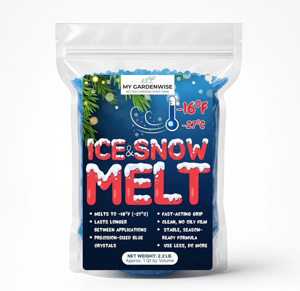 Derretimiento azul de hielo y nieve - Sal de roca azul para calzadas y aceras - Se derrite a -16 ° F Foto 1 de 4