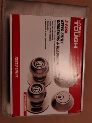 Paquete de 2 pomos de puerta y cerrojo de entrada con llave hiper resistentes - acabado cromado - NUEVO Foto 1 de 4