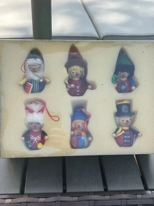 Vintage Steinbach Germany 6 Wooden Miniature Ornaments w Tags and Original Box - Picture 1 of 17