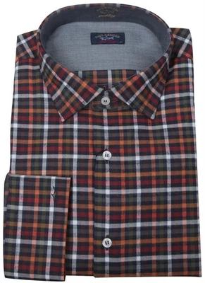 Camisa de vestir para hombre Paul & Shark Yachting manga larga talla 45 17,75" algodón a cuadros Foto 1 de 4