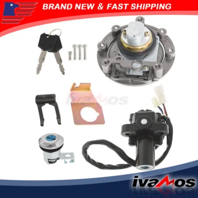 Ignition Switch Lock Set Gas Cap & Key For Yamaha YZF R1 2004-2015 R6 - Image 1 of 4