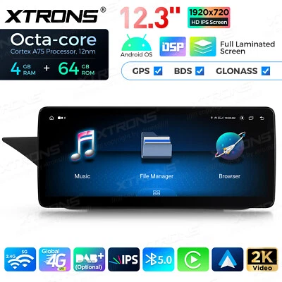 12.3"Android 14 Auto 8-Core 64GB CarPlay Stereo GPS For Benz E-Class S212 W212 - Image 1 of 4