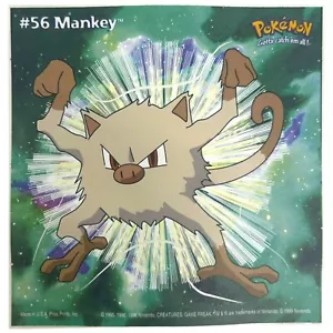 Pokemon Collect 'em Stick-Ups Mankey #56 Grande 4” Pegatinas Impresiones Priss - Imagen 1 de 2