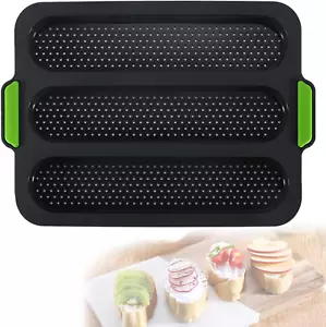 Silicone Baguette Pan,Nonstick 3 Wave Loaves French Toast Bread Baking Tray Bake - Picture 1 of 7