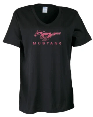 Ladies Mustang Pink Glitter Shirt - Cute & Stylish, Ships Worldwide & FREE to US - Image 1 of 2