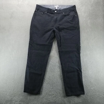 Pantalones Peter Millar Para Hombre 36 Negros Chinos Ladera de la Montaña Franela tiro medio Pantalón Foto 1 de 4