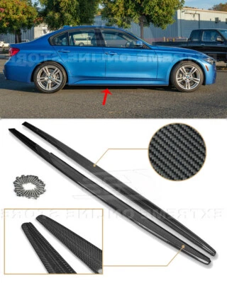 For 12-18 BMW 3-Series F30 F31 M-Sport Side Skirts CARBON FIBER Panel Extensions - Image 1 of 4