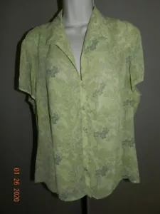 Jones Wear Women's Sheer Floral Button Up Top Blouse Size 18 twinset - Picture 1 of 5