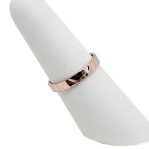 Solid 10K Rose Gold Hammered Ring 3mm Sizes 1 - 12 Midi Faceted Stack Band