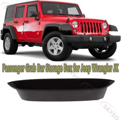 Caja bandeja de almacenamiento organizadora de coche negra con mango para Jeep Wrangler JK 2011-2017 Foto 1 de 4