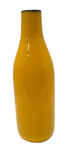 VILLEROY BOCH COLOURS GLASS BOTTLE VASE YELLOW BLACK RIM MODERN 10 1/4" 1748 - Picture 1 of 7
