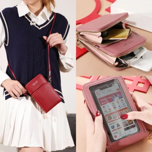 Touch Screen Phone Purse RFID Blocking Wallet Crossbody Bag Large Capacity Women - Picture 1 of 26
