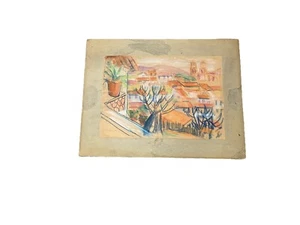 Ferdinand Schirren Belgium Pastel Landscape Cityscape Signed Pastel Chalk - Picture 1 of 12