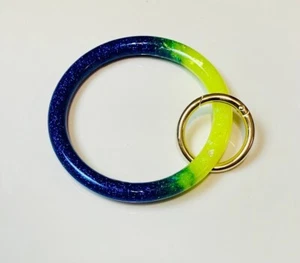Sparking Blue/Yellow Keychain Bracelet Only Keychain Wristlet - Picture 1 of 1