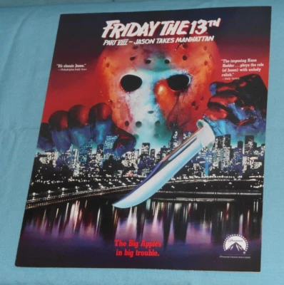 vintage FRIDAY THE 13th PART VIII: JASON TAKES MANHATTAN video store brochure - Image 1 of 3