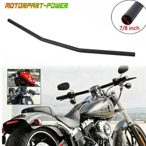 Manillar de motocicleta 7/8" 22 mm barra recta de arrastre negra para Honda Yamaha Harley - Imagen 1 de 12