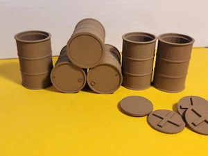 G Scale Oil drums with lids.  Scale 1:22.5  Qty of 6      FREE SHIPPING - Picture 1 of 3